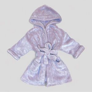 Restoration Hardware Baby & Child Hooded Robe 2-3Y Lilac Purple Plush